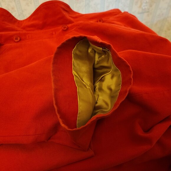 BURBERRY OF LONDON VTG FADED RED TRENCHCOAT WITH PLAID AND DETACHABLE HOOD - Picture 16 of 16